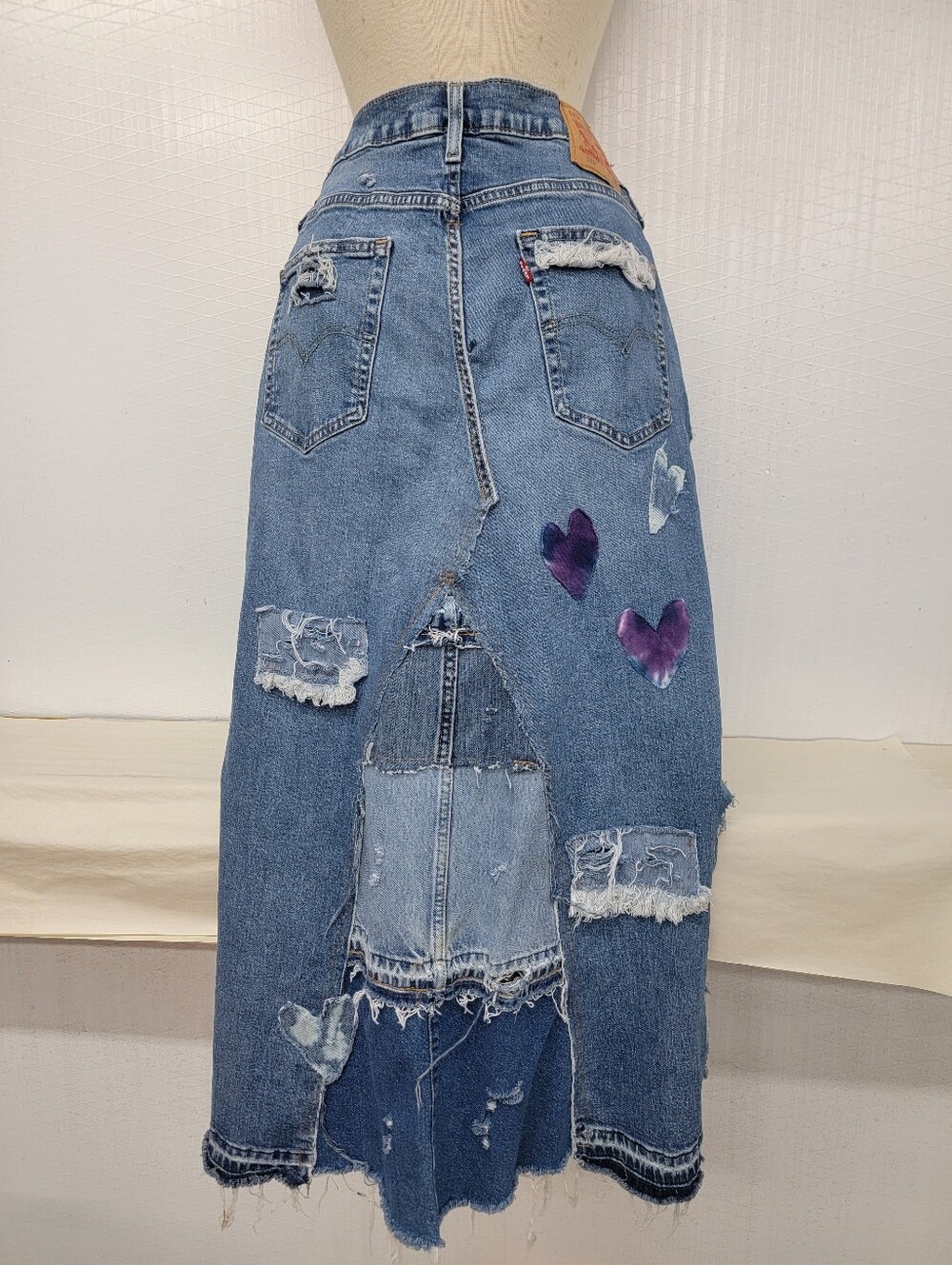 Upcycled Levi's Grateful Dead Maxi Jean Skirt - Picture 5 of 11